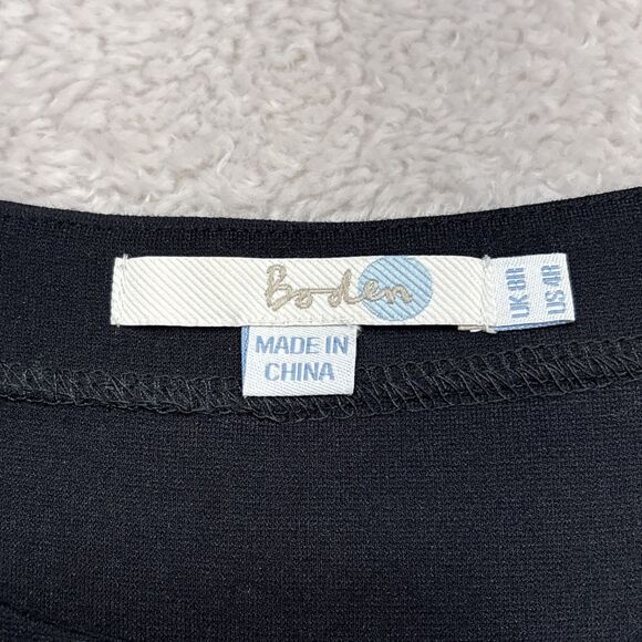 Boden Women’s Sz 4 Black Ponte Knit Sheath Circle Appliqué Hem 3/4 Sleeve WH280 - Picture 10 of 14